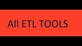 All ETL Tools.