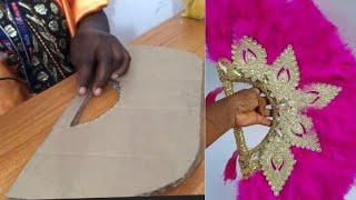 How to make bridal hand fan skeleton with carton, #diy #creativity #handfan #bridal #shorts #viral