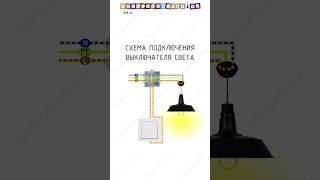 Схема подключения выключателя света. #электрика #electric #схема #электрик