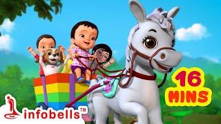 டொக்-டொக், டொக்- டொக்  குதிரை  வண்டி  போகுது | Tamil Rhymes for Children | Infobells