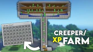 Minecraft: EASY CREEPER XP FARM TUTORIAL! 1.19 Gunpowder creeper farm