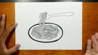 How to draw NOODLES step by step