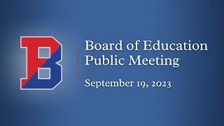 Binghamton City School District Board of Education Meeting [September 19, 2023]