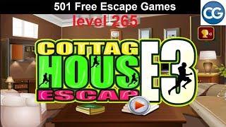 [Walkthrough] 501 Free New Escape Games level 265 - Cottage house escape 3 - Complete Game