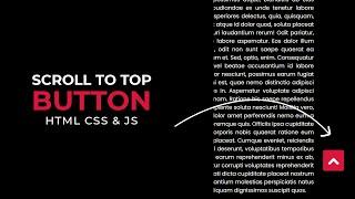 Scroll To Top / Back to Top Button using HTML CSS and javascript