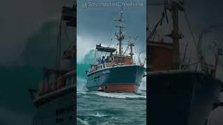 How Does a Fishing Boat Survive in Such Rough Waters？ #ocean ##scaryocean #oceanpower