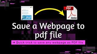 Learn How to Easily Convert Webpages to PDF Format @pcguide4u