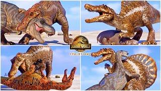 JURASSIC PARK SPINOSAURUS BEST HUNTING & DEATH ANIMATIONS OF ALL DINOSAURS IN NEW DESERT MAP