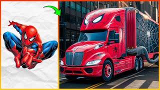 Marvel & DC Heroes as Container Trucks : The Ultimate Superpowered Haulers 