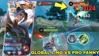 HOW GLOBAL LING FIGHT AGAINST PRO FANNY IN RANK!? | LING FASTHAND GAMEPLAY BEST BUILD & EMBLEM 2024