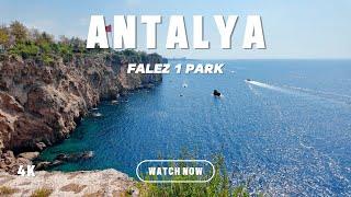 Antalya Falez 1 Park: Sea Views, Cliffs, and Denizyüzü Cafe | Turkey 4K Travel Walking Tour