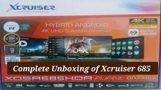 Unboxing of Xcruiser XDSR685HDR Avant   Hybird Android 4k satellite receiver