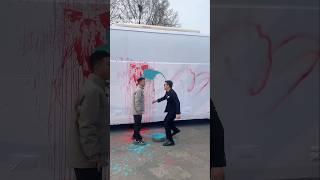 White school bus made dirty  #shorts #ytshorts #usashorts