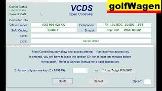 VCDS-VAG 01-engine ECU security access code? /VW Golf 5 tested/