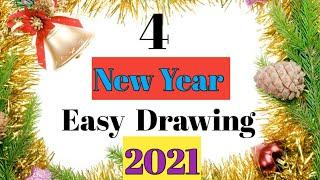 New Year Drawing|New Year Drawing 2021|Happy New Year Drawing 2021|How to draw new year Drawing