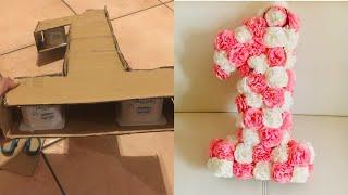 DIY 3D Floral Letter / 1st Birthday Decoration