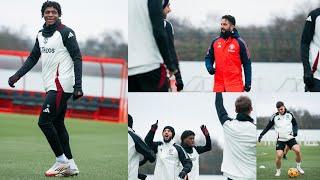 Manchester United training today ,  Patrick Dorgu, Ayden Heaven, Amorim, Zirkzee ...