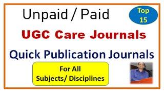 UGC Approved Journals for All Subjects | Quick Publications