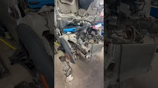 Engine and transmission outta the hole 07 mini cooper s #mechaniclife #mechanicshop #autorepair