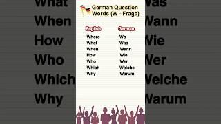 German W-Questions Pronunciation  #shorts #short