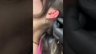 Helix piercing using a titanium flower! ️ #montreal #montrealcity  #montrealtattoo #piercing