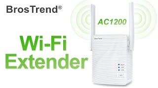 BrosTrend WiFi Range Extender Boost Your Home WiFi Coverage, AC1200 Dual Band Wireless Repeater