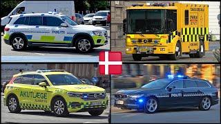 Police cars and Ambulance responding in Copenhagen (collection)