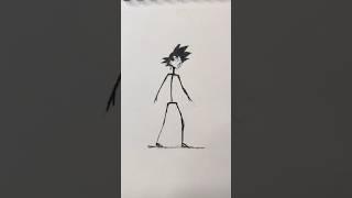 Black Goku from stickman to Thiccman #shorts #anime #drawing