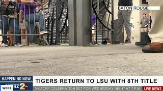WATCH: LSU baseball returns to campus after winning 8th CWS title