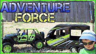 Pretend Play Adventure Force Outdoor Adventure Jeep Wrangler & Utility Trailer Unboxing