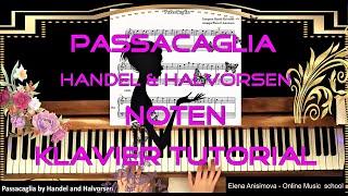 Passacaglia von Händel und Halvorsen Klavier-Tutorial für Anfänger mit Noten