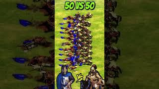 50 Elite Teutonic Knights vs 50 Elite Mangudai (AoE2) #Shorts