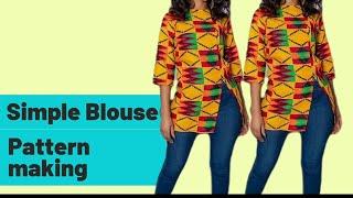 How to sew basic blouse (pattern making) //altering the bodice block to draft a blouse pattern