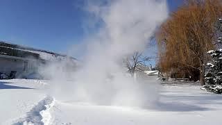 Watch: Boiling water turns to steam in frigid temperatures