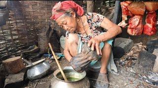 Typical and organic fresh food. Eastern Rural Lake side Nepal.