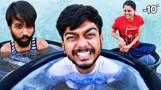 ICE BATH CHALLENGE With My WIFE & BROTHER 