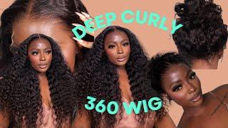 360 DEEP CURLY WIG | REALEST HD LACE | INVISIBLE ELASTIC BAND FT OMGHERHAIR