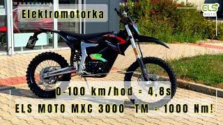 Elektromotorka / motocross ELS MOTO MXC 3000, zrychlení 4,8s️TM - 1000Nm️Bat. CATL 72V - 4320 Wh