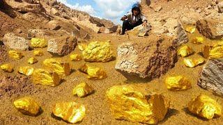 Collection Video Wow wow wow! many gold found under the rocks by gold miner in river when dry water