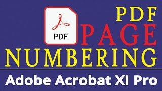 Add page Number in PDF with Adobe Acrobat XI Pro