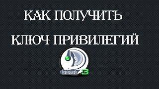 Как получить ключ привилегий в TeamSpeak 3 Client