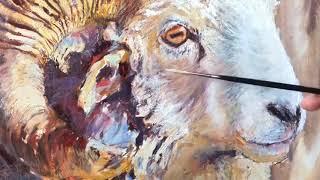 Painting a Navajo Churro Ram