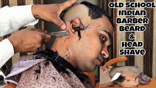 Old School Indian Barber Beard & Head Shave | ASMR