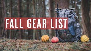 Lightweight Fall Backpacking Gear List