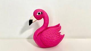 ️ Clay art- how to make an easy flamingo/ model craft tutorial. super easy DIY