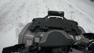 2023 Suzuki King Quad 750XPZ Plowing a Foot of Snow with a Kolpin Switchblade Plow