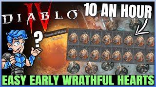 Diablo 4 - Easy 10 Wrathful Hearts An Hour - FAST Malignant Tunnel Farm Trick & Caged Heart Guide!