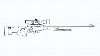 How to Draw AWP From CS GO Sniper Weapon  / Easy Drawing Tutorials