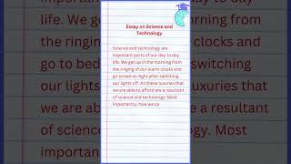 Essay on Science and Technology