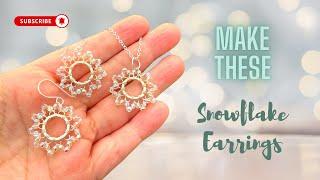 Make These Stunning Snowflake Beaded Earrings In Minutes!